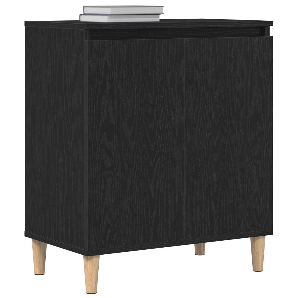 Credenza Nera in Rovere 60x35x70 cm in Legno Ingegnerizzato