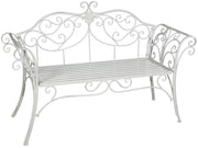 Biscottini Divanetto panca sedia seduta poltrona in ferro finitura bianca anticata L133xPR47xH90 cm