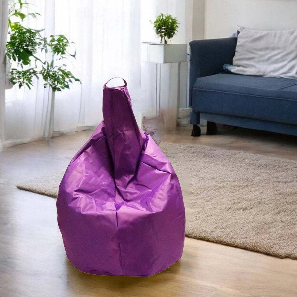 Pouf a sacco elegante, colore viola, Misure 80 x 120 x 80 cm