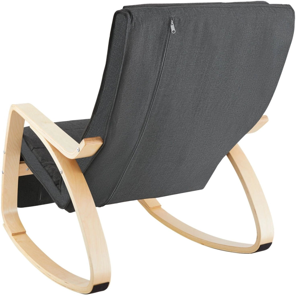 Comoda poltrona a dondolo con elegante design ergonomico grigio 08_0000247