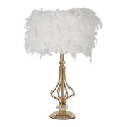 Lampada da Tavolo Piume 5, Bianco, Metallo, 25x25x54 cm