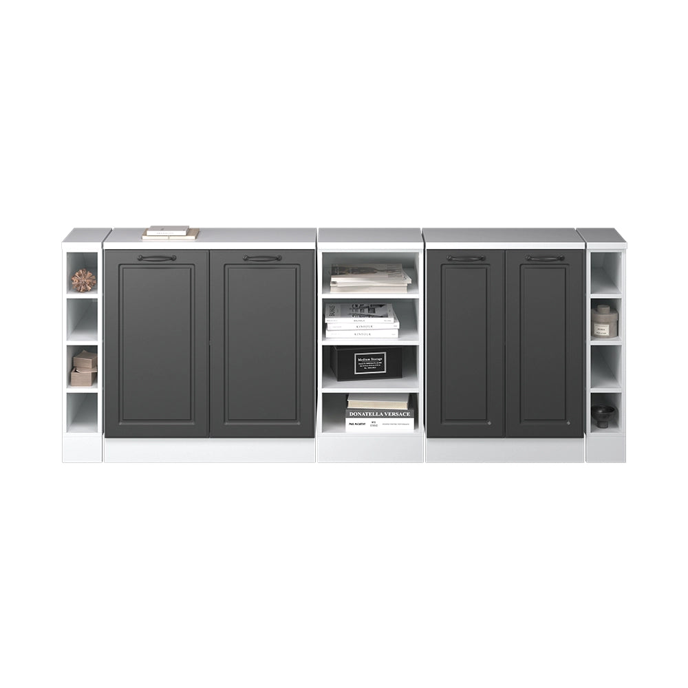 Set di mobili sottotetto Rion Antracite rustico/Bianco 210 cm Set di 5 carcasse armadio profondità 60 cm Vicco