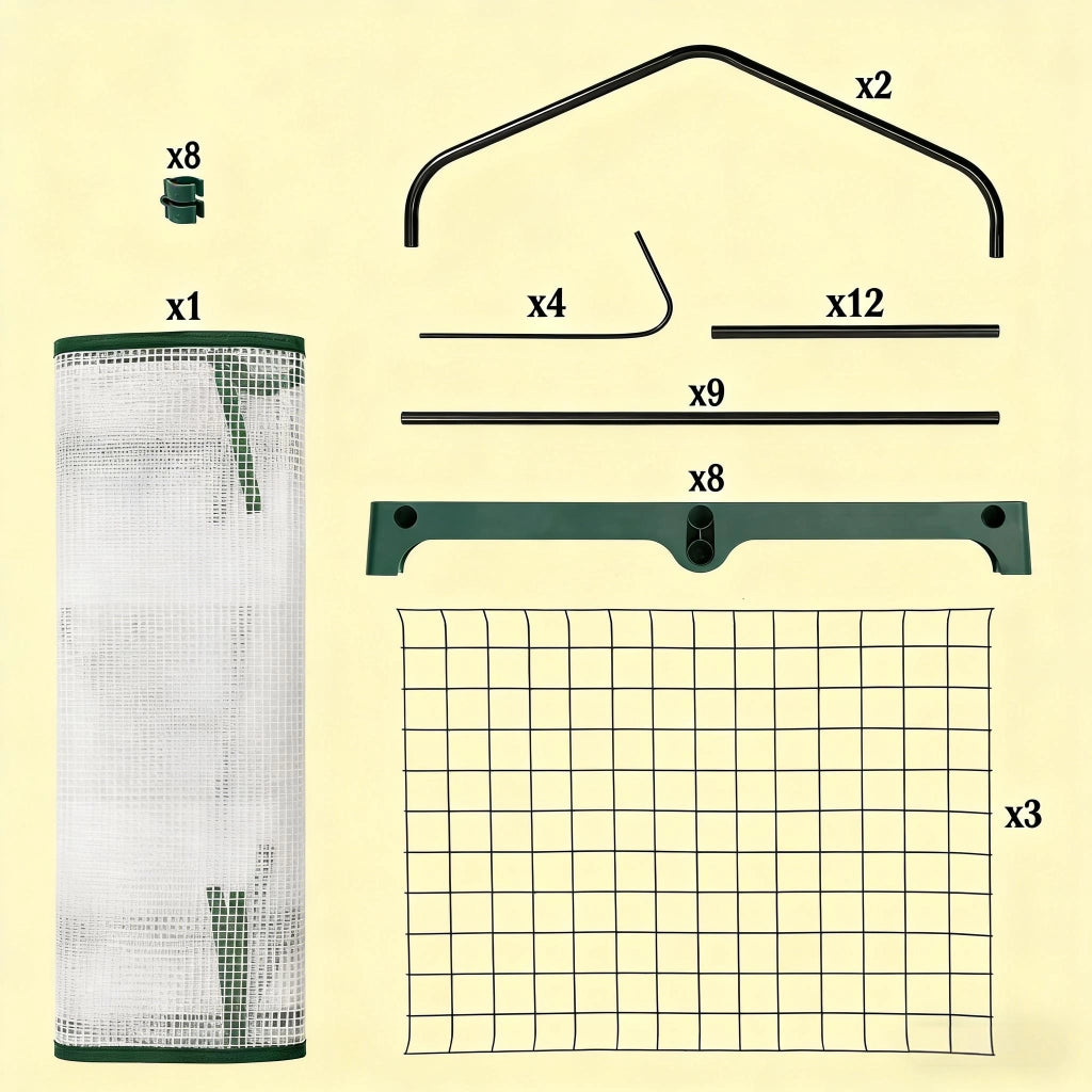 Semenzaio da giardino con porta arrotolabile in PE e struttura in metallo per balcone e terrazza bianco 69 × 49 × 125 cm