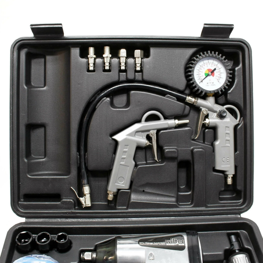 Set di utensili pneumatici da 71 pezzi tra cui chiave a percussione manometro e smerigliatrice 16_0002869