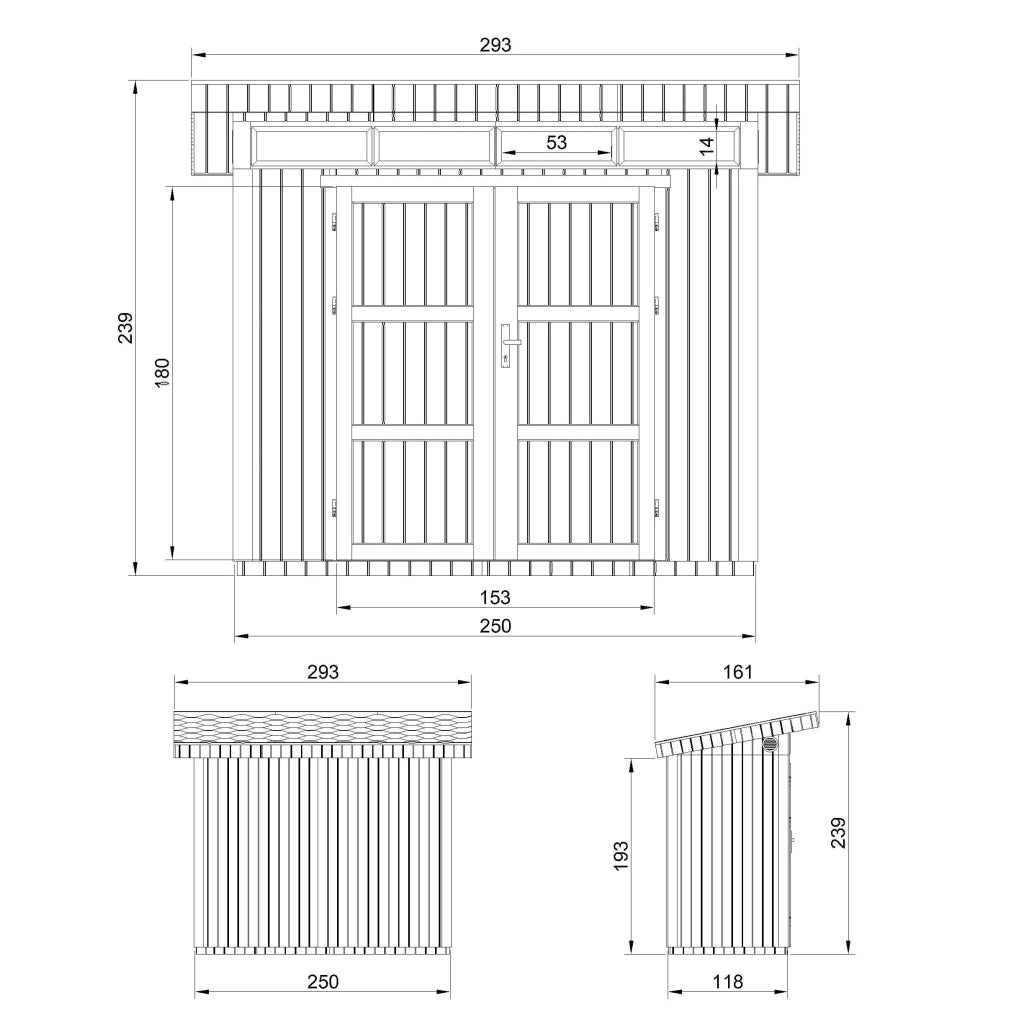 Casetta da Giardino di QUALIT? PREMIUM 3m?²-L161xW294cm - TIMBELA M901A-CAVERN STEEL