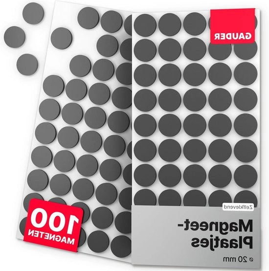 Magnetizzanti autoadesivi a forma rotonda - Adesivi magnetici per foto - 20 mm - 10 pezzi