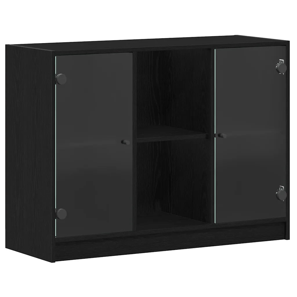 Credenza-Buffet-Armadio da cucina Rovere Nero 100 x 37 x 75.5 cm
