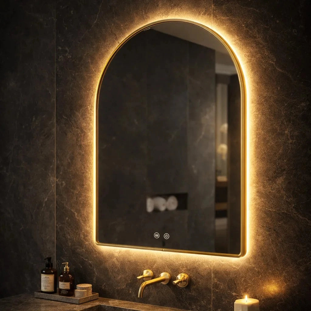 Specchio Led 80x60cm Camlot Brush Gold