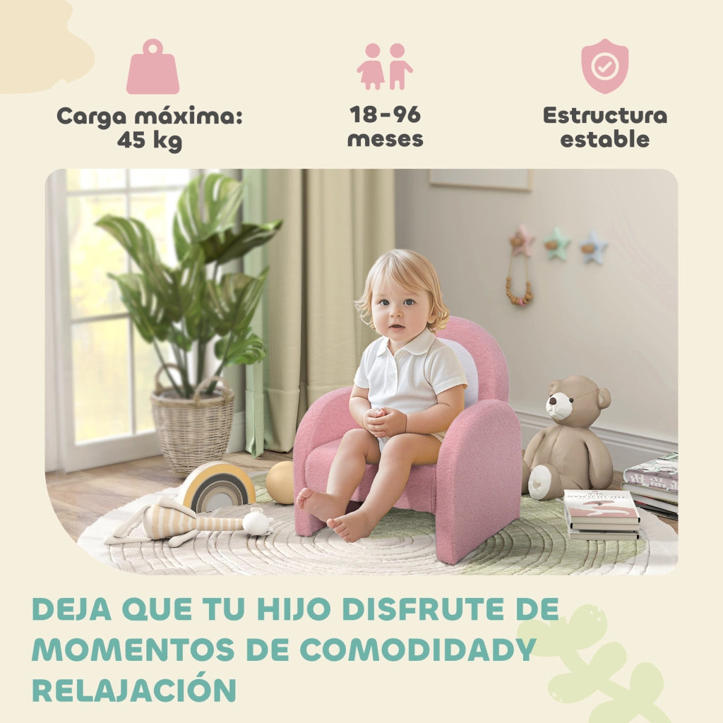 Divanetto Bambini Arcobaleno ¨C Zephmum ¨C 45x41x52 cm Rosa
