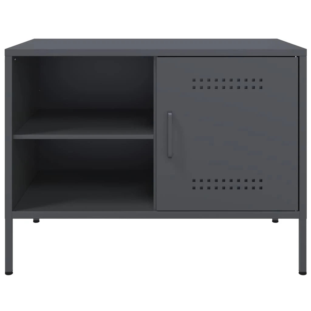 Mobile TV multimediale scaffale TV credenza mobile TV sala da pranzo soggiorno camera da letto 2 pezzi antracite 68 x 39 x 50,5 cm acciaio antracite 02_0028571