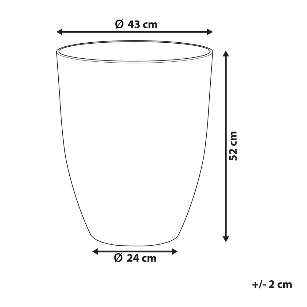 Vaso per piante in pietra grigia in poliresina 43 x 43 x 52 cm per interni ed esterni