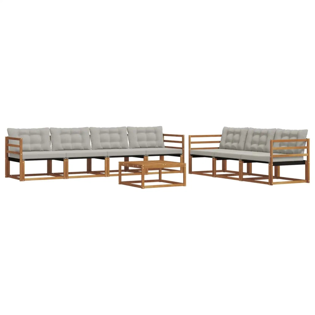 Set di divani da esterno 8 pcs Grigio Naturale e Chiaro 3369254