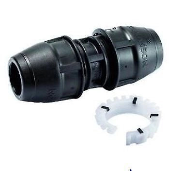 Plasson 7609840 URC Manicotto di Riparazione Universale Push-fit per Tubi 40-43 mm in PP e Acciaio Inox colore Nero