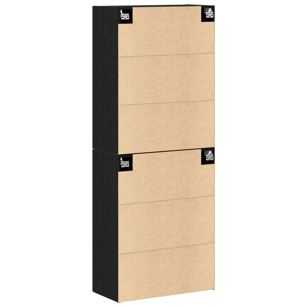 Armadi  2 pezzi in rovere nero 69,5x34x180 cm in legno ingegnerizzato