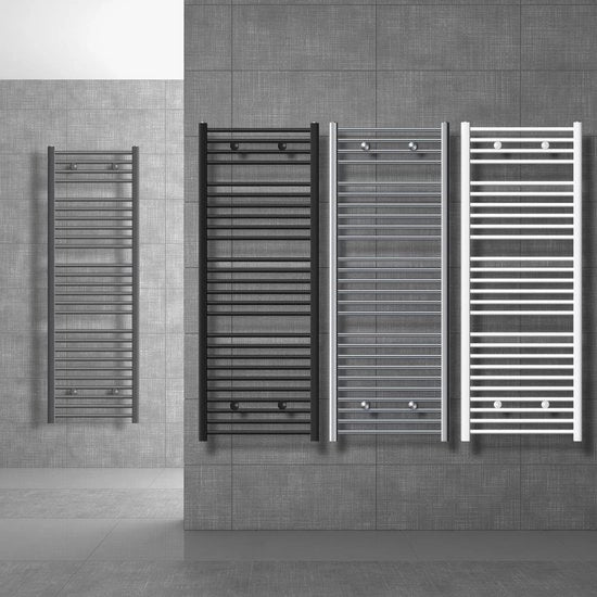 Riscaldatore Bagno Nero Matto 500x1200 mm - Asciugacapelli e Sgommatore
