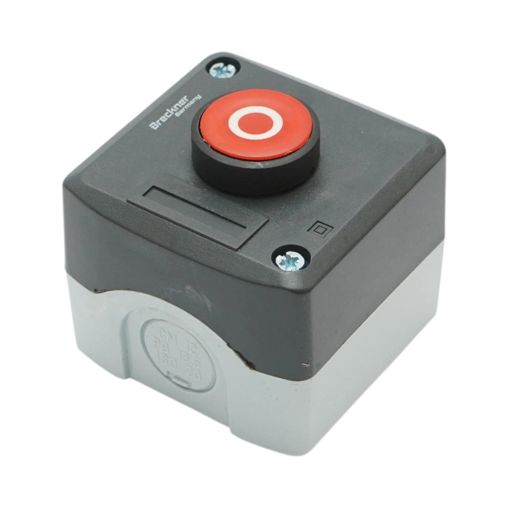 Alloggiamento pulsante di comando STOP rosso con ritorno 1NC Breckner Germany