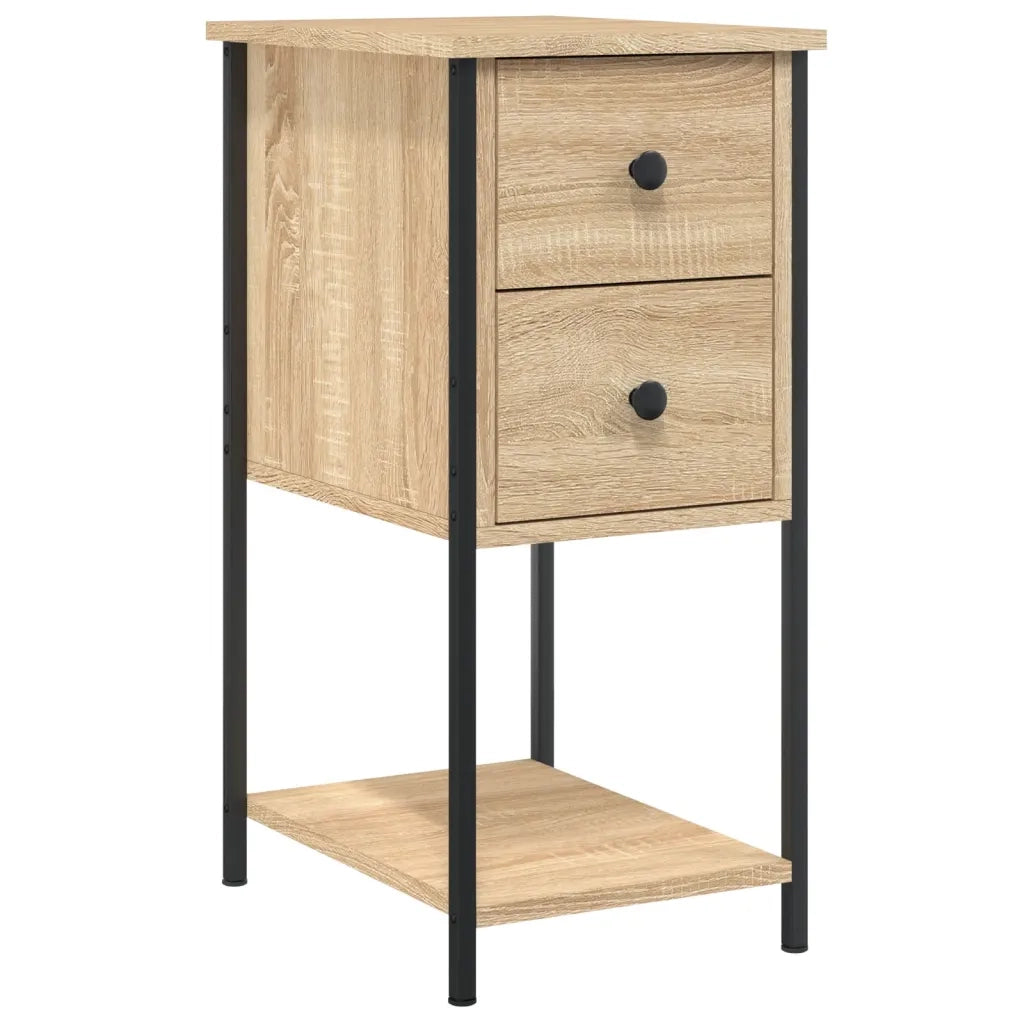 Comodini 2 pz Rovere Sonoma 32x42x70 cm in Legno Multistrato