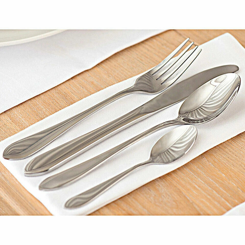 Set Servizio 16 Posate 4 Persone in Acciaio Inox con Forchette Cucchiai Coltelli