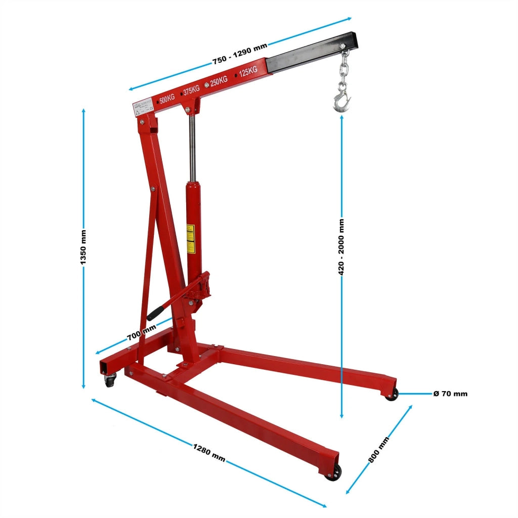 Gru da officina per carichi fino a 500 kg 750-1290 mm 16_0002321