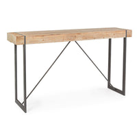 Tavolo Bar Legno Marrone Industriale da Interno 200x50 - THEO