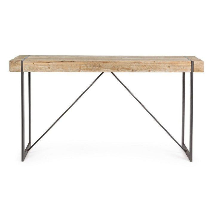 Tavolo Bar Legno Marrone Industriale da Interno 200x50 - THEO