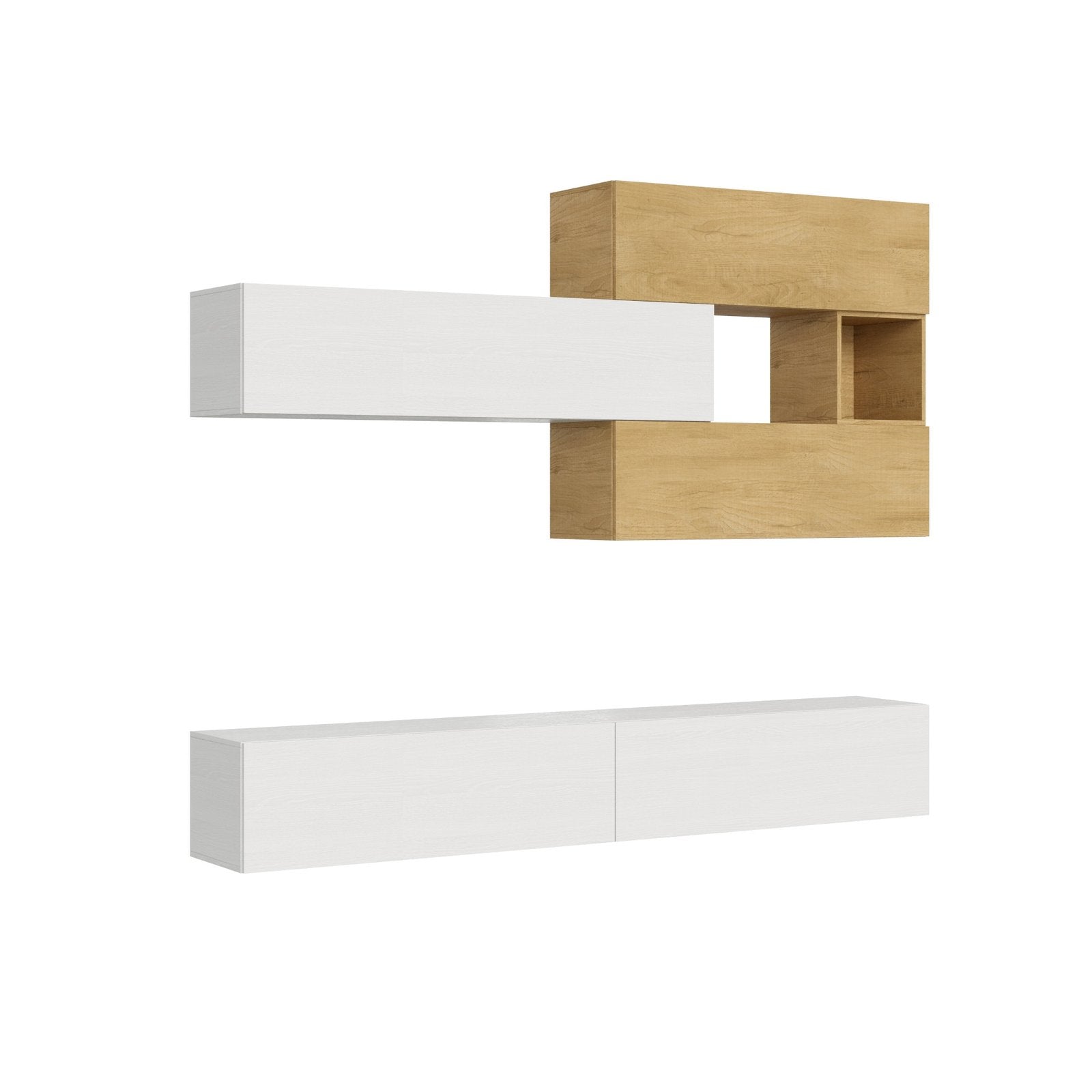 Composizione parete soggiorno A116 L.268 P.39,2 - ISOKA