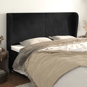 Testiera ad Orecchio-Testata con Orecchie Nera 183x23x118/128 cm in Velluto 529027