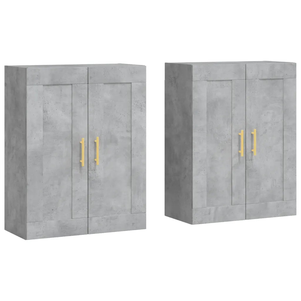 Armadietti a Parete 2 pz Grigio Cemento in Legno Multistrato 3198005