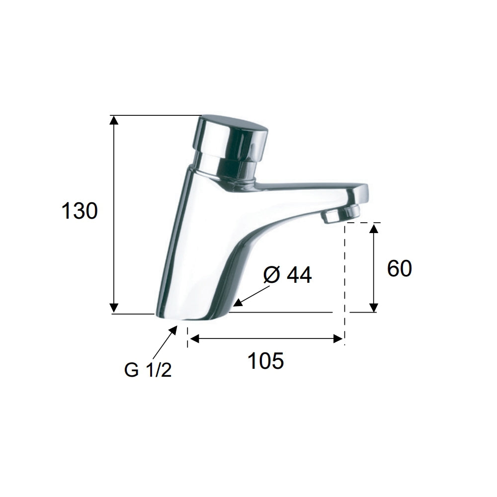 Rubinetto temporizzato manuale a cigno - serie tempor