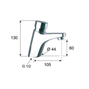 Rubinetto temporizzato manuale a cigno - serie tempor