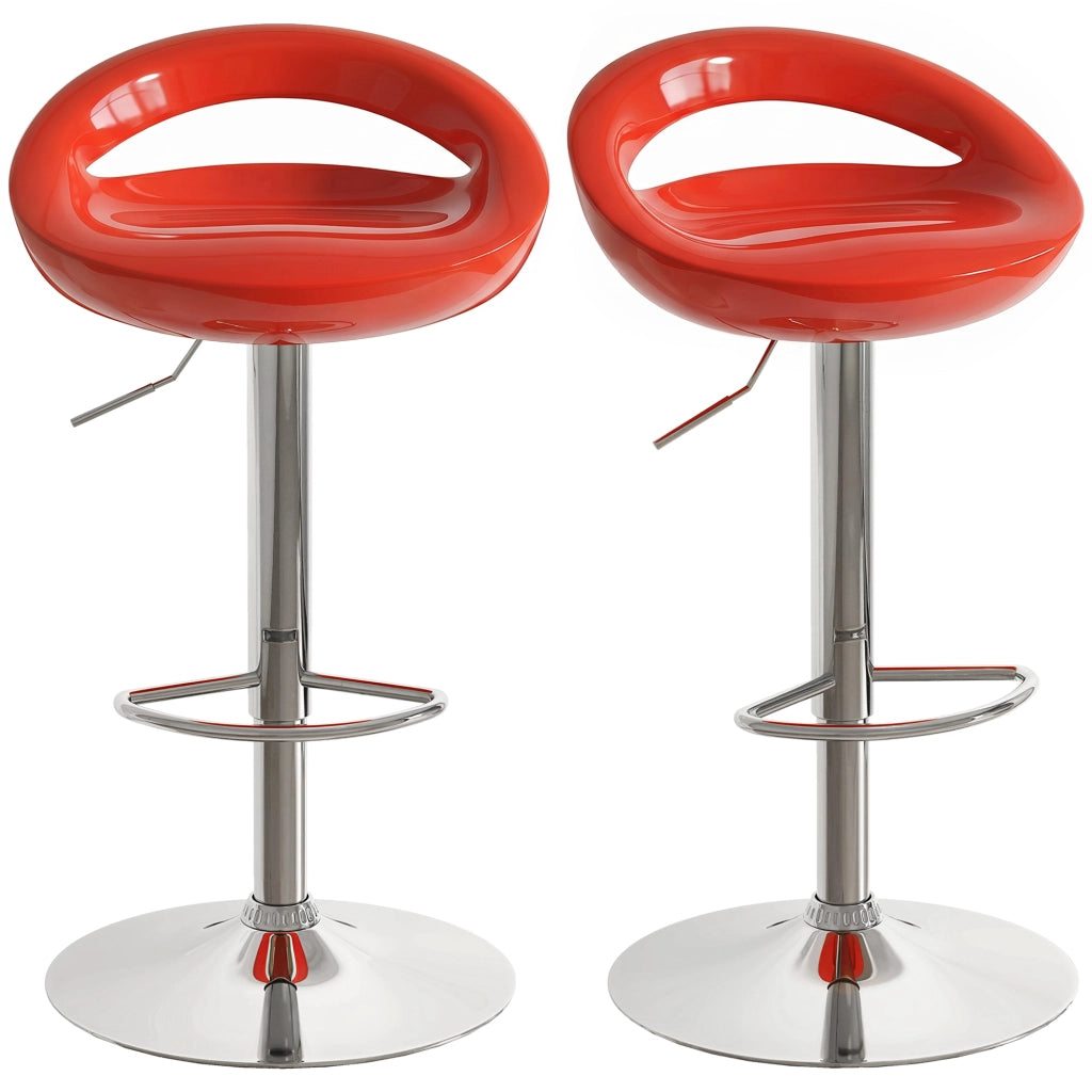 Sgabelli da Bar Girevoli Set 2 ¨C zephmum ¨C Altezza Regolabile Seduta in ABS Base in Acciaio Rosso