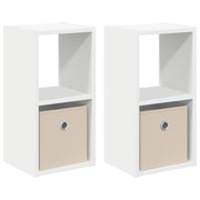 Set di 2 Comodini | Armadio da Notte | Mobiletto da notte Bianco 25,5 x 22 x 49,5 cm Legno multistrato