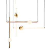 Lampada Da Soffitto Pensile Lungo Led Bianco Oro App475-cp