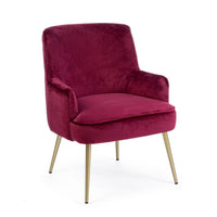Poltrona in Velluto Verde Moderno da Interno - VICTORIA Colore: Rosso