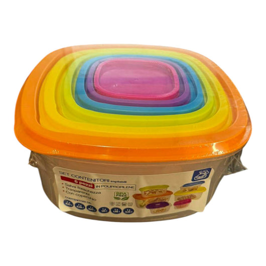 SET 6 CONTENITORI PER ALIMENTI IMPILABILI