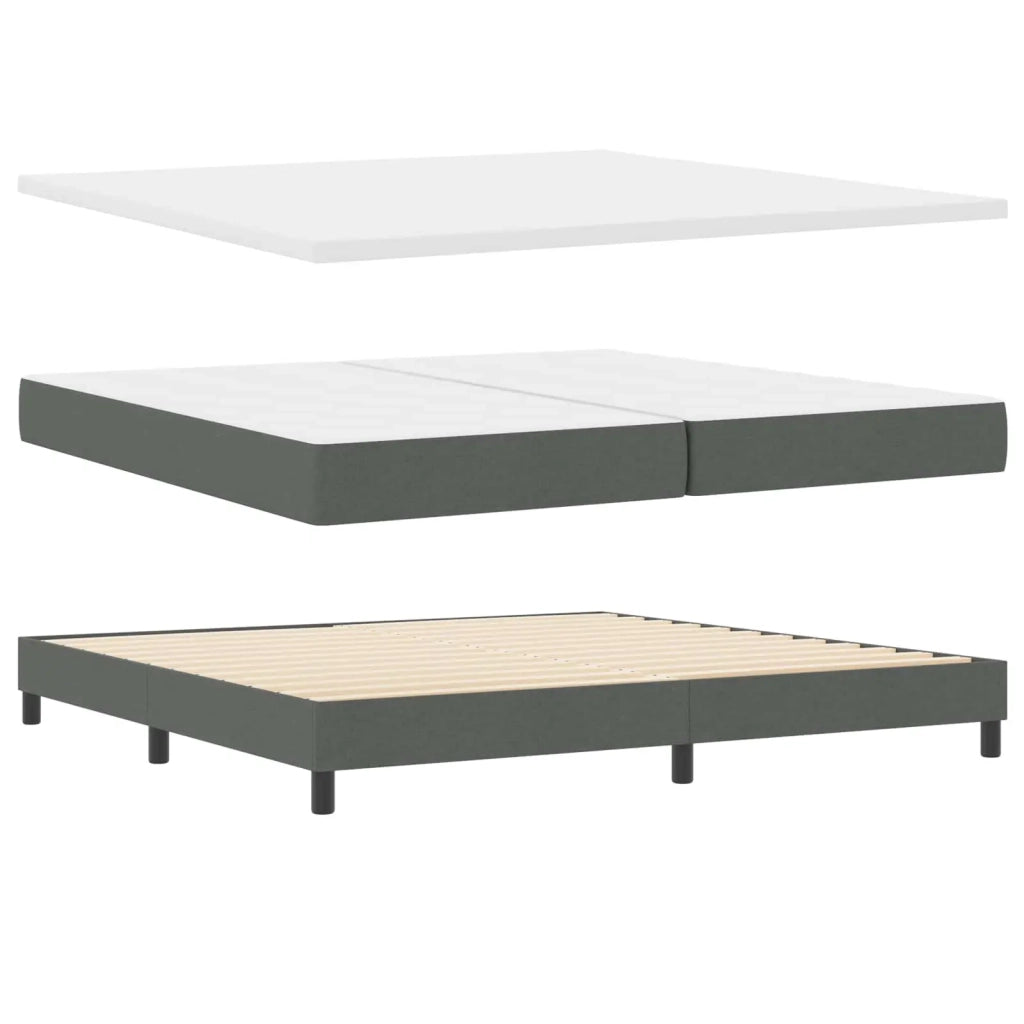 Letto a molle con materasso Grigio scuro 200 x 200 cm Tessuto 3338791