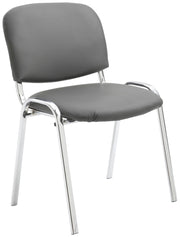 Sedia ospite impilabile KEN in similpelle grigio