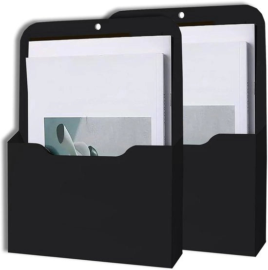 Supporto documenti magnetico, supporto penna magnetico, supporto A4 magnetico, accessori ufficio, archiviazione, con forti magneti, per lavagne bianche, frigorifero, casa, 2 pezzi, nero