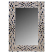 Specchio rettangolare in legno rifinito in capiz nero 100x70x03h