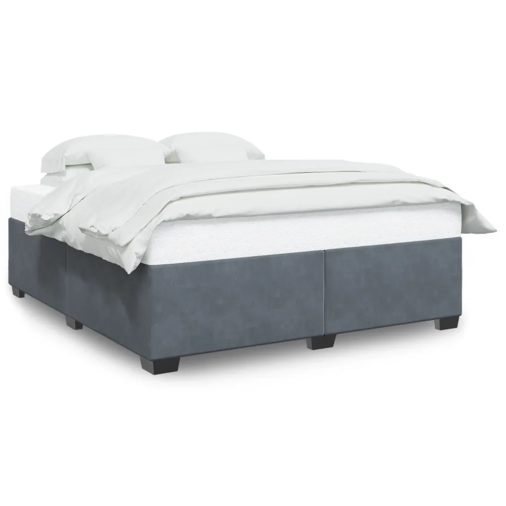 Giroletto senza Materasso Grigio Scuro 180x200 cm Velluto