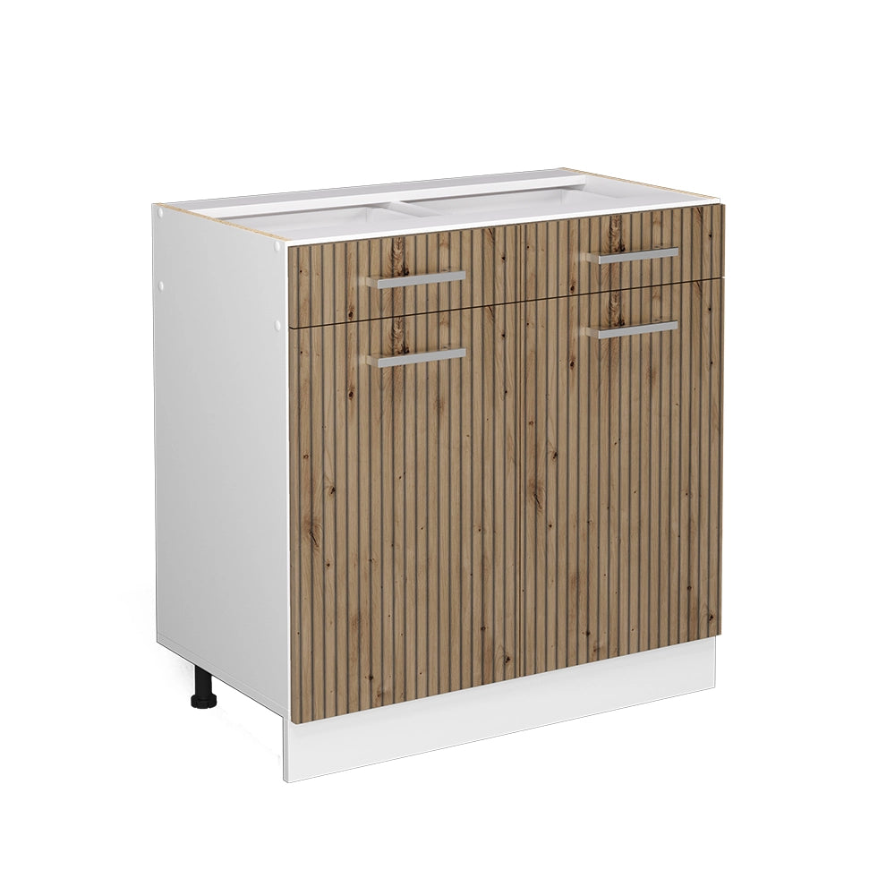 Vicco Mobiletto base per cucina Rovere artigianale 80 cm senza piano di lavoro