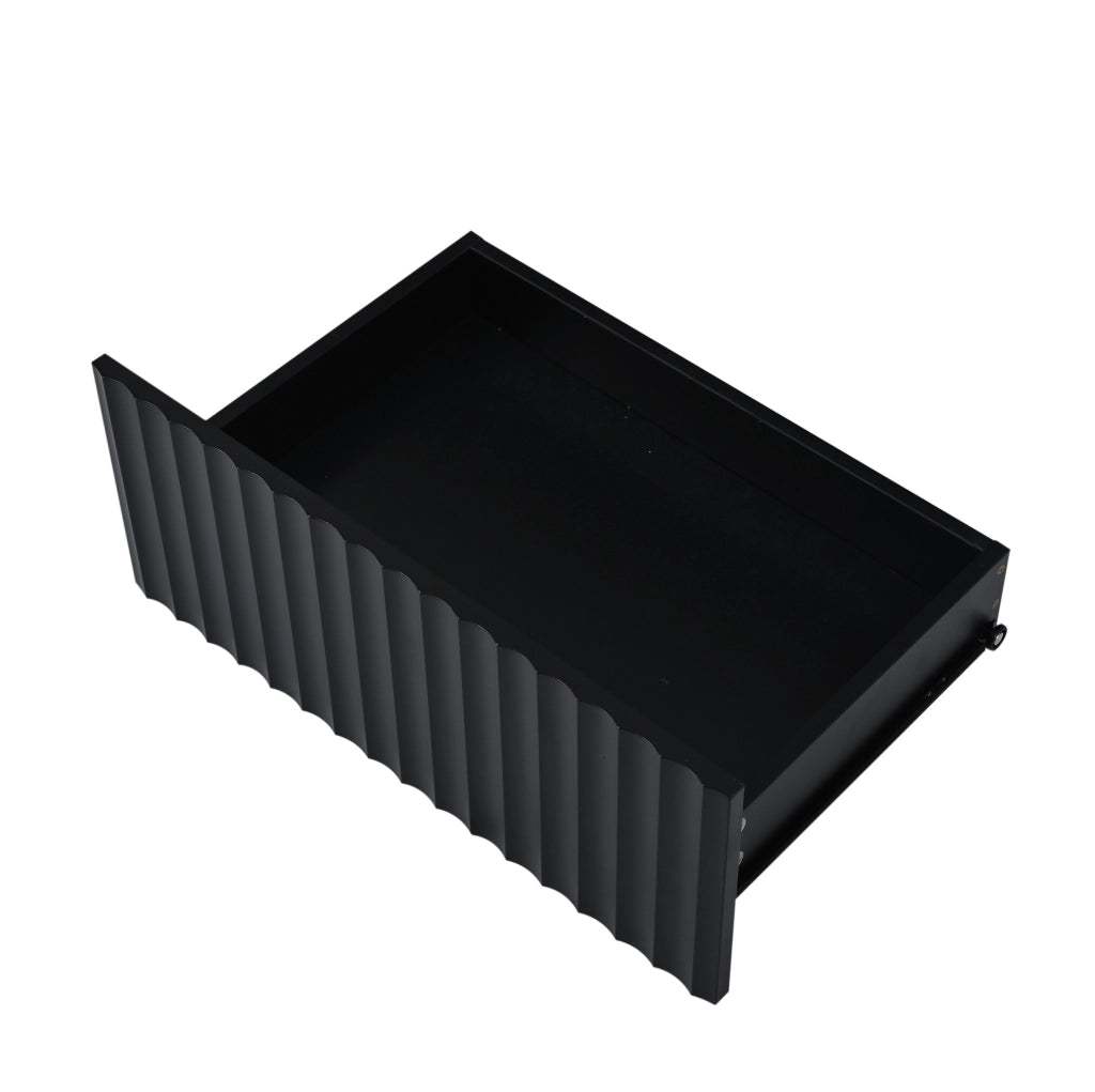 Tavolino da salotto 100 x 50 x 45 cm con 2 cassetti e luce LED