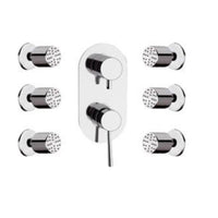 Set doccia composto da soffione minimale, saliscendi e miscelatore - serie minimal