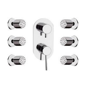 Set doccia composto da soffione minimale, saliscendi e miscelatore - serie minimal