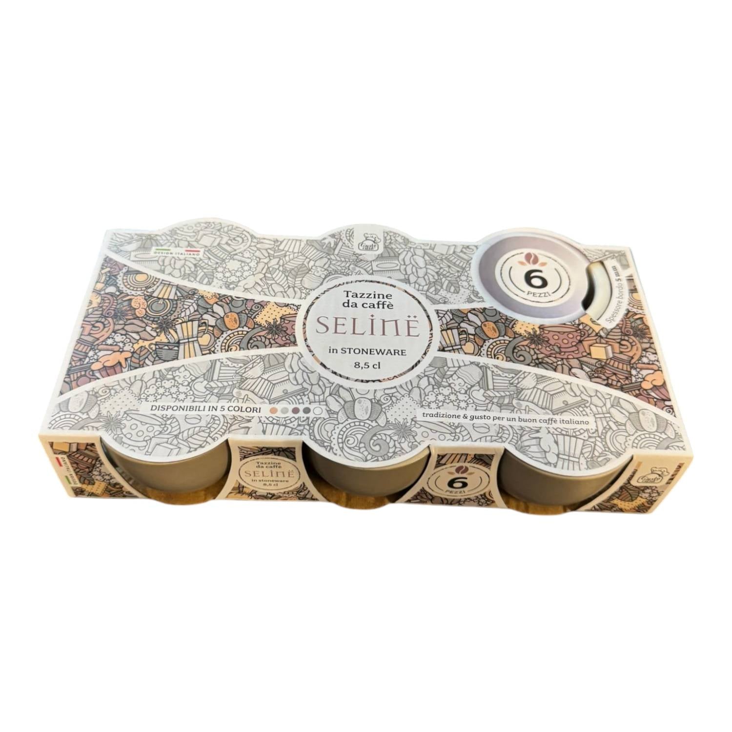 SET 6 TAZZINE DA CAFFE DA 8,5 CL