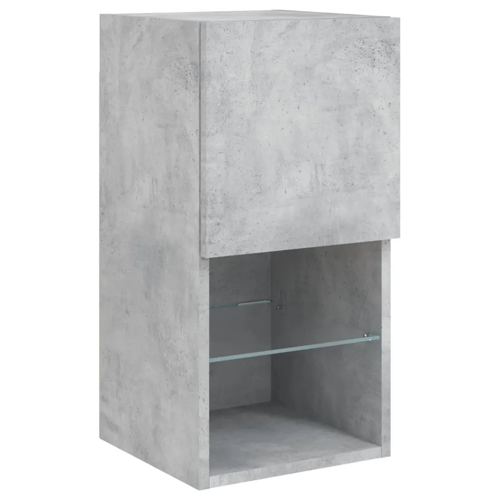 Mobili TV a Muro con LED 8pz Grigio Cemento Legno Multistrato 3216593