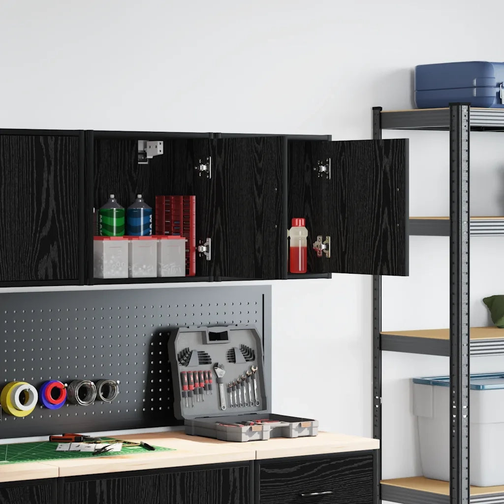 Pensili per Garage 2 pz Neri in Legno Multistrato CFW4971552