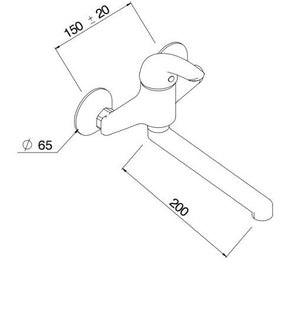 Miscelatore Monocomando Lavello a Muro - linea Astro 2 - Mariani
