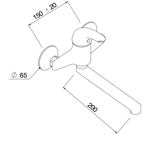Miscelatore Monocomando Lavello a Muro - linea Astro 2 - Mariani