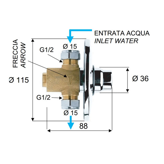 Rubinetto per doccia incasso temporizzato - serie tempor